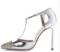 Gucci Patent Leather Studded Accents T-Strap Pumps