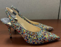 Jimmy Choo Multicolor Beaded Slingback Heels - 2