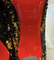 Christian Louboutin Gold/Black Sequin Pigalle Follies - 8