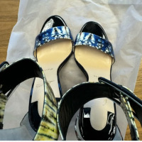 CHRISTIAN LOUBOUTIN Patent Bazin Blade Runana 100 Sandals - 5
