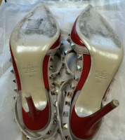 Valentino Rockstud Accents Patent Leather T-Strap Pumps - 6