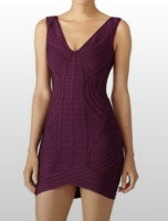 Herve Leger Naeva Bordeaux Bandage Dress