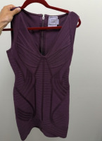 Herve Leger Naeva Bordeaux Bandage Dress - 2