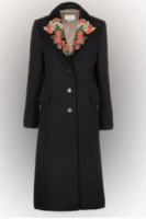 GUCCI Embroidered Wool Long Coat