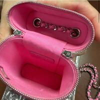 CHANEL Caviar Quilted Phone Holder With Chain Pink - 5