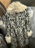 Alice + Olivia Winona Damask Fur Trim Trenchcoat - 3