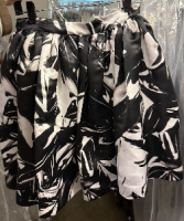 Alice + Olivia black and white abstract floral print skirt