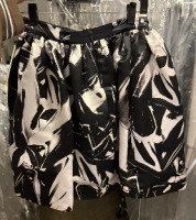 Alice + Olivia black and white abstract floral print skirt - 2