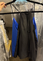 Mason blue leather and black silk top - 3