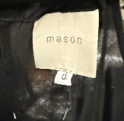 Mason blue leather and black silk top - 4