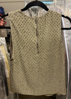 Alice + Olivia beaded silk tank top in olive green - 3