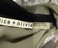Alice + Olivia beaded silk tank top in olive green - 4