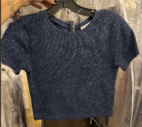 Alice + Olivia navy blue crop top - 2