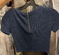 Alice + Olivia navy blue crop top - 3