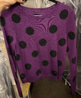Alice + Olivia Celyn rhinestone polka dot sweater in purple - 2