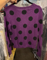 Alice + Olivia Celyn rhinestone polka dot sweater in purple - 3