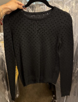 Alice + Olivia black polka dot sweater