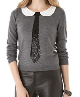 Alice + Olivia Delray sequin tie sweater