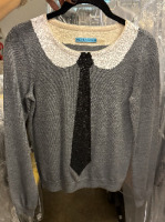 Alice + Olivia Delray sequin tie sweater - 2