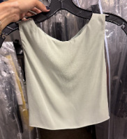 Alice + Olivia mint green top with a lace panel and zipper down the back