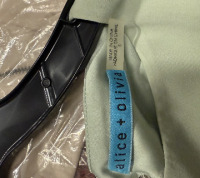 Alice + Olivia mint green top with a lace panel and zipper down the back - 3