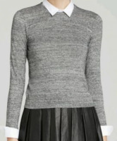 Alice + Olivia Porla Collared Sweater in medium heather grey