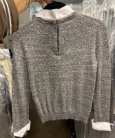 Alice + Olivia Porla Collared Sweater in medium heather grey - 3