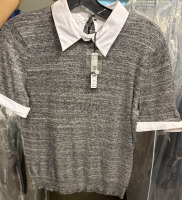 Alice + Olivia short sleeve sweater with a collar and cuffs - 2