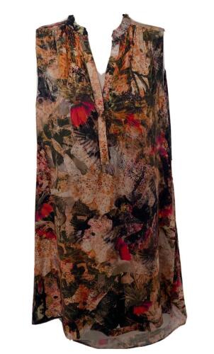 Alice + Olivia Watercolor Floral Cream Brown Dress