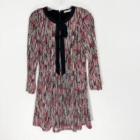 Alice + Olivia Gwenyth cable knit tie-neck mini dress in a multicolor pattern