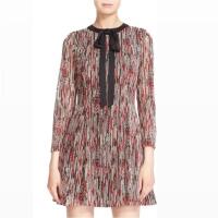 Alice + Olivia Gwenyth cable knit tie-neck mini dress in a multicolor pattern - 2