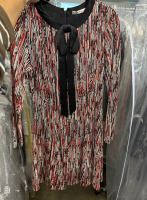 Alice + Olivia Gwenyth cable knit tie-neck mini dress in a multicolor pattern - 3