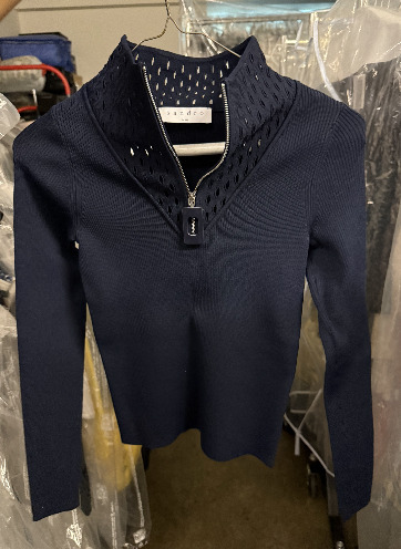 Sandro Contrast polo-neck knit sweater