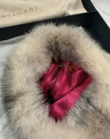Bvlgari mink fur muff with chain strap - 2