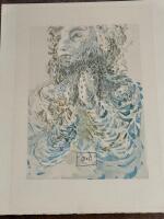 LOT OF 4 Pieces, Authenic PLATE SIGNED WOOD BLOCK PRINTS BY Salvador Dali Prints With PRINTED BLOCK Signature From the Divine Comady Series PURGATORY, HELL AND HEAVEN, These include, THIRD PLANET CANTO 14, THE ANGRY ONES, THE BLACK DEVIL, THE DEVINE FOR K - 2