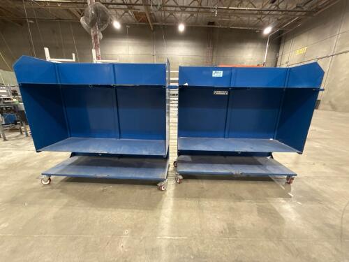 Lot of (2) Metal Sotrage shelves on Casters
