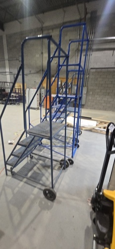 LOT: (1) 6-step rolling ladder & (2) 4-step rolling ladders