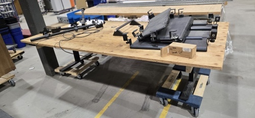 LOT: (2) Plywood work tables Size: 48'' x 96'' & 32'' x 92''