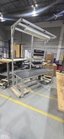 Heavy Duty work bench 30'' x 72'' with back frams & fluorecent light - 4