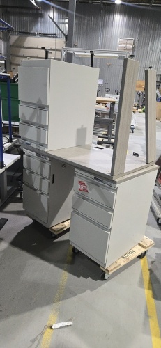 LOT: (2) asst'd 3 drawer metal cabinets