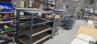 LOT: (8) metal rolling carts multi level - 3