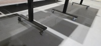LOT: (2) Artisanal wooden tables on wheels (3) asst'd tables - 2