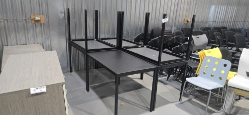 LOT: (9) black metal tables - 43''1/2 x 26''1/2