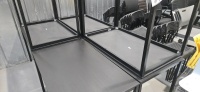 LOT: (9) black metal tables - 43''1/2 x 26''1/2 - 2