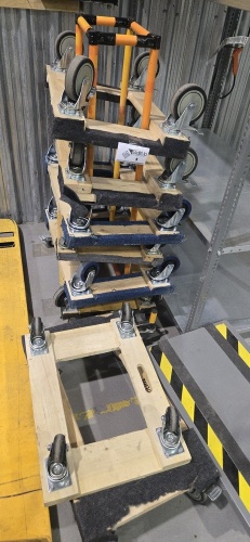 LOT: (40+) asst'd 4 wheels dollies