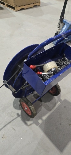Strapping unit c/w tooling and accessories, on wheels
