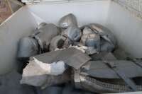 Plastic Stackable Crates with Contents of Crossby Duwar Tank Insulator Jackets - 4