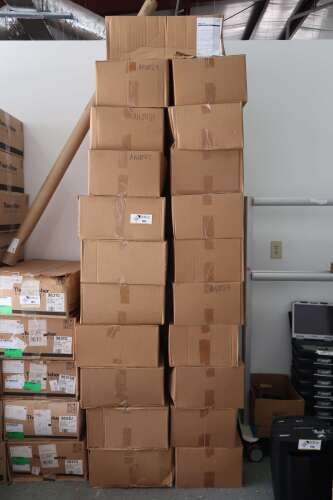 Boxes of Boston Scientific Medical Face Shields