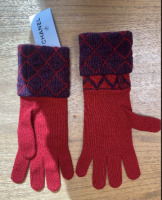 Chanel red and purple cashmere blend gloves - 2