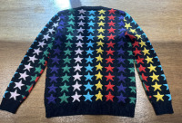Gucci star intarsia chunky knit wool sweater in rainbow - 3